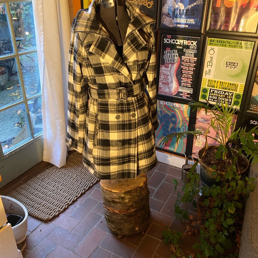 Plaid Women's winter Belted Coat